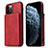 Soft Luxury Leather Snap On Case Cover R01 for Apple iPhone 12 Pro Red