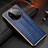 Soft Luxury Leather Snap On Case Cover R01 for Huawei Mate 40 RS Blue