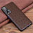 Soft Luxury Leather Snap On Case Cover R01 for Huawei Nova 6 5G Brown