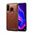 Soft Luxury Leather Snap On Case Cover R01 for Huawei P30 Lite Brown