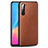 Soft Luxury Leather Snap On Case Cover R01 for Oppo A91 Brown