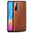 Soft Luxury Leather Snap On Case Cover R01 for Oppo Find X2 Lite Brown