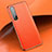 Soft Luxury Leather Snap On Case Cover R01 for Oppo Find X2 Pro Orange