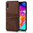 Soft Luxury Leather Snap On Case Cover R01 for Samsung Galaxy A70S Brown