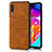 Soft Luxury Leather Snap On Case Cover R01 for Samsung Galaxy A90 5G Orange