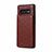 Soft Luxury Leather Snap On Case Cover R01 for Samsung Galaxy S10 Plus Brown