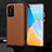 Soft Luxury Leather Snap On Case Cover R02 for Huawei P40 Pro Brown