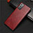 Soft Luxury Leather Snap On Case Cover R02 for Samsung Galaxy Note 20 5G Red