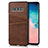 Soft Luxury Leather Snap On Case Cover R02 for Samsung Galaxy S10 5G Brown