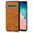 Soft Luxury Leather Snap On Case Cover R02 for Samsung Galaxy S10 5G Orange