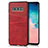 Soft Luxury Leather Snap On Case Cover R02 for Samsung Galaxy S10 5G Red