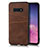 Soft Luxury Leather Snap On Case Cover R02 for Samsung Galaxy S10e Brown