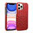 Soft Luxury Leather Snap On Case Cover R03 for Apple iPhone 12 Pro Max Red