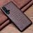 Soft Luxury Leather Snap On Case Cover R03 for Huawei Nova 5 Pro Brown