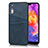 Soft Luxury Leather Snap On Case Cover R03 for Huawei P20 Blue