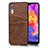 Soft Luxury Leather Snap On Case Cover R03 for Huawei P20 Brown