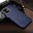 Soft Luxury Leather Snap On Case Cover R04 for Apple iPhone 12 Blue