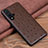 Soft Luxury Leather Snap On Case Cover R05 for Huawei Nova 5 Pro Brown