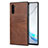 Soft Luxury Leather Snap On Case Cover R06 for Samsung Galaxy Note 10 5G Brown