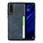 Soft Luxury Leather Snap On Case Cover R08 for Huawei P30 Blue