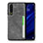 Soft Luxury Leather Snap On Case Cover R08 for Huawei P30 Gray