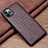 Soft Luxury Leather Snap On Case Cover R11 for Apple iPhone 11 Pro Brown