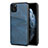 Soft Luxury Leather Snap On Case Cover R15 for Apple iPhone 11 Pro Blue