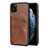 Soft Luxury Leather Snap On Case Cover R15 for Apple iPhone 11 Pro Brown