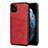 Soft Luxury Leather Snap On Case Cover R15 for Apple iPhone 11 Pro Max Red