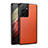 Soft Luxury Leather Snap On Case Cover S01 for Samsung Galaxy S21 Ultra 5G Orange