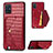 Soft Luxury Leather Snap On Case Cover S01D for Samsung Galaxy A71 4G A715 Red