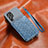 Soft Luxury Leather Snap On Case Cover S01D for Samsung Galaxy S22 Ultra 5G Blue