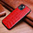 Soft Luxury Leather Snap On Case Cover S02 for Apple iPhone 13 Red