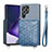 Soft Luxury Leather Snap On Case Cover S02D for Samsung Galaxy S22 Ultra 5G Blue