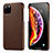 Soft Luxury Leather Snap On Case Cover S03 for Apple iPhone 11 Pro Max Brown