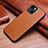 Soft Luxury Leather Snap On Case Cover S03 for Apple iPhone 13 Brown