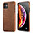 Soft Luxury Leather Snap On Case Cover S04 for Apple iPhone 11 Brown
