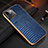 Soft Luxury Leather Snap On Case Cover S04 for Apple iPhone 13 Blue