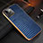 Soft Luxury Leather Snap On Case Cover S04 for Apple iPhone 14 Blue