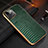 Soft Luxury Leather Snap On Case Cover S04 for Apple iPhone 14 Green