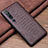 Soft Luxury Leather Snap On Case Cover S04 for Xiaomi Mi 10 Pro Brown