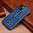 Soft Luxury Leather Snap On Case Cover S05 for Apple iPhone 14 Blue