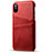 Soft Luxury Leather Snap On Case Cover S06 for Apple iPhone X Red