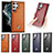 Soft Luxury Leather Snap On Case Cover S06D for Samsung Galaxy S22 Ultra 5G