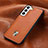 Soft Luxury Leather Snap On Case Cover S06D for Samsung Galaxy S23 5G Orange