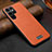 Soft Luxury Leather Snap On Case Cover S07 for Samsung Galaxy S21 Ultra 5G Orange