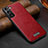 Soft Luxury Leather Snap On Case Cover S07 for Samsung Galaxy S22 Plus 5G Red