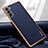 Soft Luxury Leather Snap On Case Cover S09 for Samsung Galaxy S22 5G Blue
