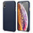 Soft Luxury Leather Snap On Case Cover S14 for Apple iPhone X Blue