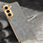 Soft Luxury Leather Snap On Case Cover TB1 for Samsung Galaxy S22 5G Gray
